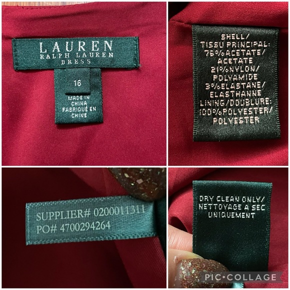 NWT Lauren Ralph Lauren Satin Surplice Sleeveless Dress in Holiday Ópera Red 14 - Picture 12 of 14